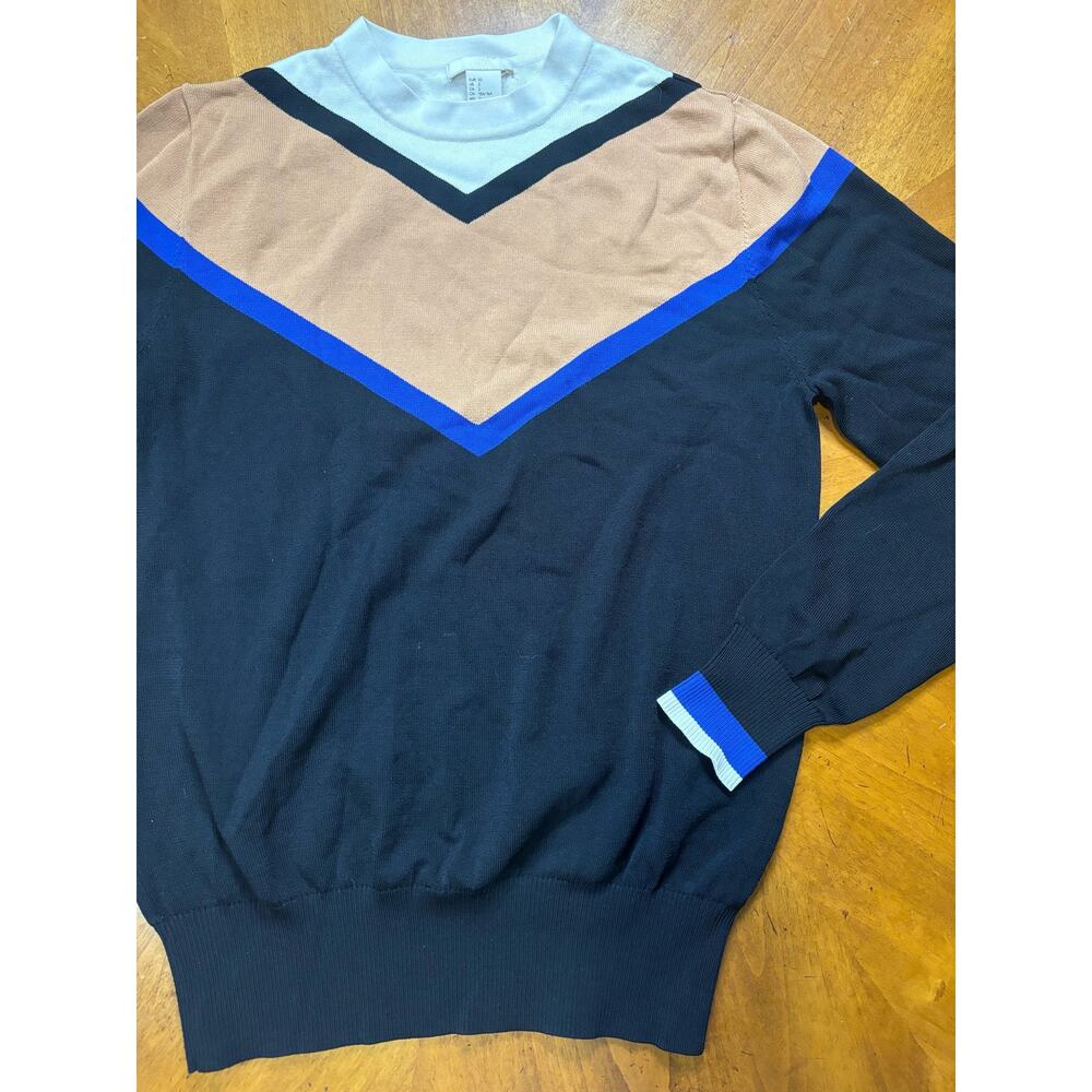 H&M size 2 colorbloxk long sleeve sweater size 2 black tan